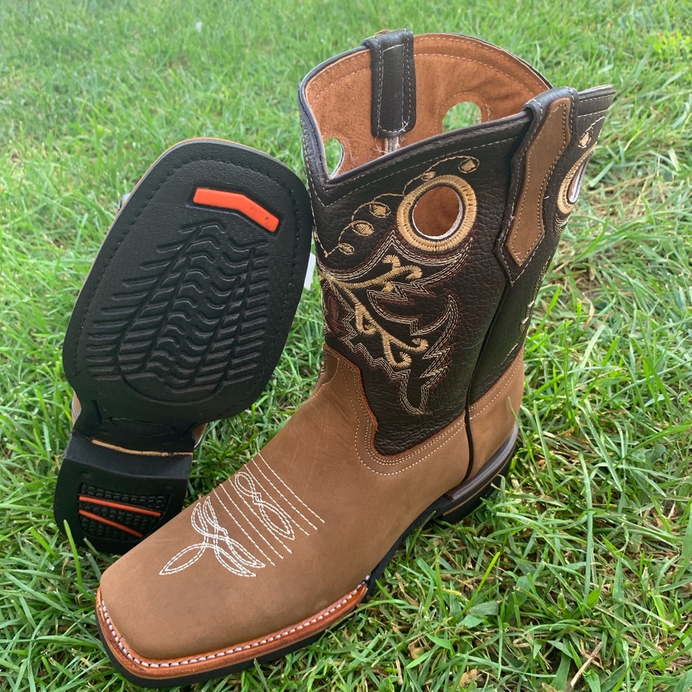 Ladies Western Rodeo Cowgirl Square Toe Boots Hazel Color Hand made in Mexico - Picture 5 of 7